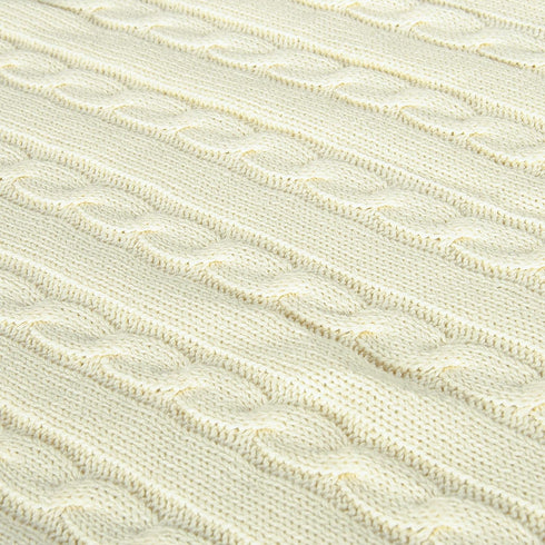 NTBAY 100% Pure Cotton Cable Knit Toddler Blanket, Super Soft Warm, 30x40 Baby Blanket for Crib, Ivory