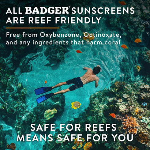 40, 98% 2.9 oz Badger Mineral Baby Sunscreen Cream SPF Organic Toddler Sunscreen with Zinc Oxide, Broad Spectrum, Reef