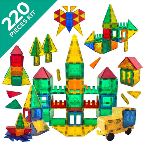 Tytan TILES 220-Piece SUPERSIZED Magnetic Tiles Building Set - 1000s of Creations, Kids’ STEM Toy, Architecture, Ages 3