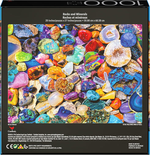 2-Pack 1000-Piece Jigsaw Puzzles - Succulents & Rocks and Minerals for Adults and Kids Ages 8+