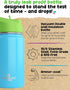 Kids Water Bottle 12oz Blue - Leak Proof with Straw & Handle, Insulated Double Wall Stainless Steel, Easy Sip Toddler
