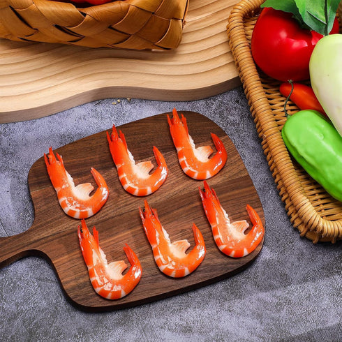 9 Chalyna Pcs Red Simulated Fake Shrimps Model Simulated Cooked Shrimps Artificial Fake Food Model for Kitchen Home