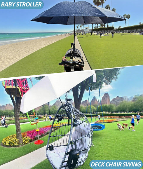 Generic 360 Universal Umbrella Holder for Chair, Adjustable Umbrella Clamp Mount for Stroller, Beach Chair, Wheelchair