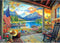Lake Village 1000 Piece Jigsaw Puzzle for Adults Sunset Nature Scene Colorful