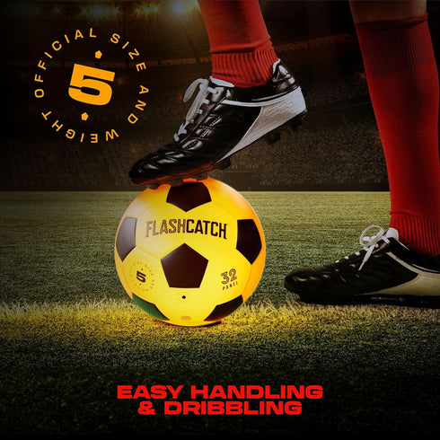 Light Up Soccer Ball, Glow in the Dark Sports Gear for Boys & Girls Ages 8-15+, Cool Night Activity Gift
