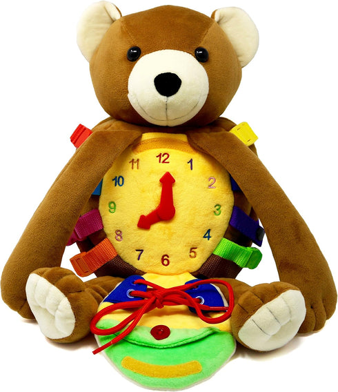 Backpack Backpack Buckle Toys Bear - Toddler & Stuffed Animal Learning Activity Develops Fine Motor & Basic Life Skills