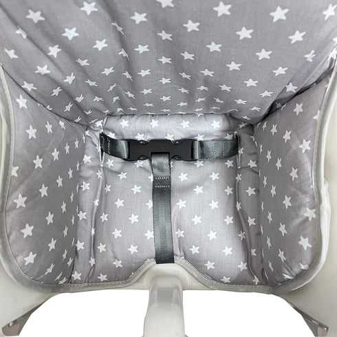 Cotton Seat Covers for IKEA Antilop Highchair, Foldable Baby Highchair Cover with Forest Pattern (Grey Star)