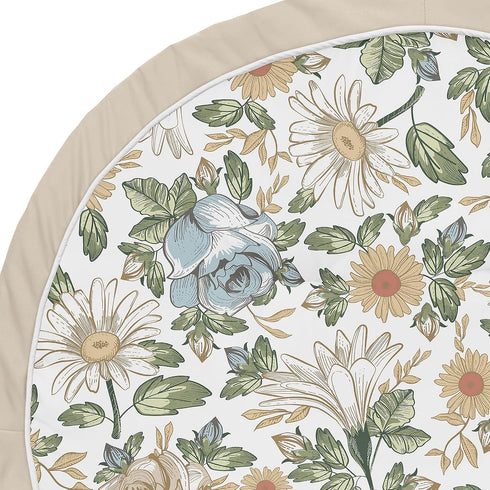 Tummy Sweet Jojo Designs Vintage Floral Blue Yellow Girl Baby Playmat Time Infant Play Mat - Slate Green Gold Orange