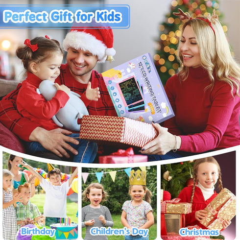 LCD Writing Tablet for Kids 12 Inch, Erasable Doodle Board for Boys Girls, Travel Essentials, Christmas Gift
