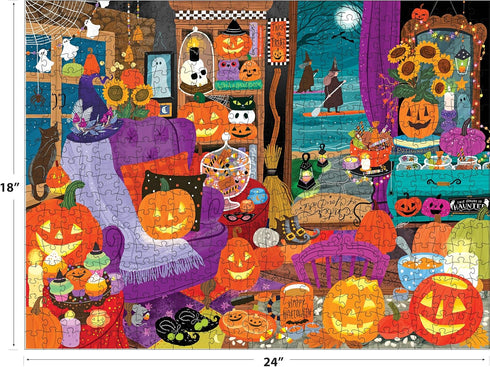 500 RoseArt - Witching Hour - Piece Halloween Jigsaw Puzzle - Spooky Seasonal Fun for Adults