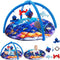 Yeeeasy Ocean Theme Baby Play Gym Mat, Tummy Time Activity Mat with