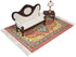 Red Dollhouse Rug, Miniature Accessory, Carpet for 3” to 12” Dolls, 10 x 7 Rectangle