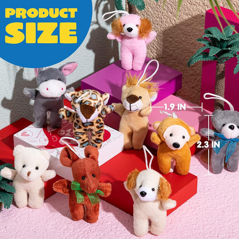 24 (24 3" JOYIN Pcs Mini Animal Plush Toys Units Each), Stuffed Animal Bulk for Kids Birthday Party Favors, Presents