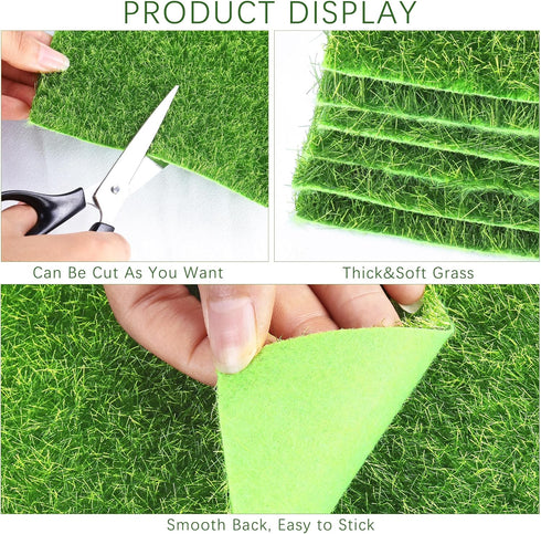 36 6 6 Inches Elcoho Pieces Fake Grass for Crafts Fairy Garden x Artificial Garden Grass for Miniature Ornament