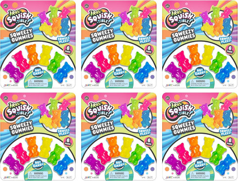 JA-RU Mini Gummi Bears Pencil Toppers for Kids (6 Pack, 6 Bears
