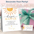 Shower(1 50 B13 Diaper Raffle Game Kit For Baby Standing Sign + Tickets) - Retro Sunshine Theme - Gender Reveal, Baby