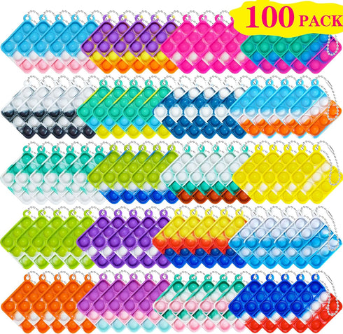 DOPWQAA 100 Pcs Mini Pop Bubble Fidget Toys for Party Favors, Pop Toy