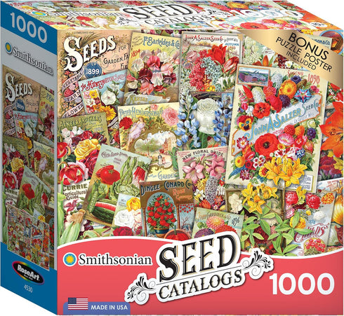 RoseArt - Smithsonian Archives Collection - Vintage Seed Packets - 1000 Piece Jigsaw Puzzle for Adults