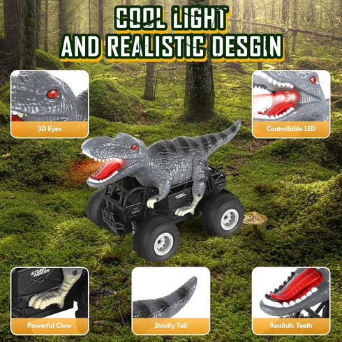 2.4GHz 1:18 98FT 8KM/H 2-Rechargeable 4-7, 6+ Remote Control Car, RC Cars with Light, Battery, All Terrain Monster