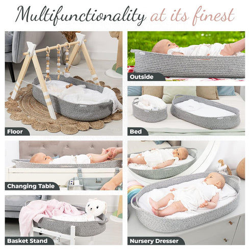 Stylish Baby Changing Basket - Functional Nursery Storage Solution
