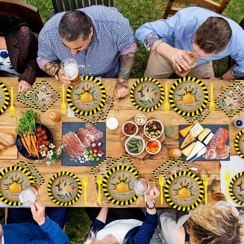 chiazllta 96 Pcs Handyman Tools Party Paper Plates and Napkins, Construction Birthday Party Decorations for 24 Guests