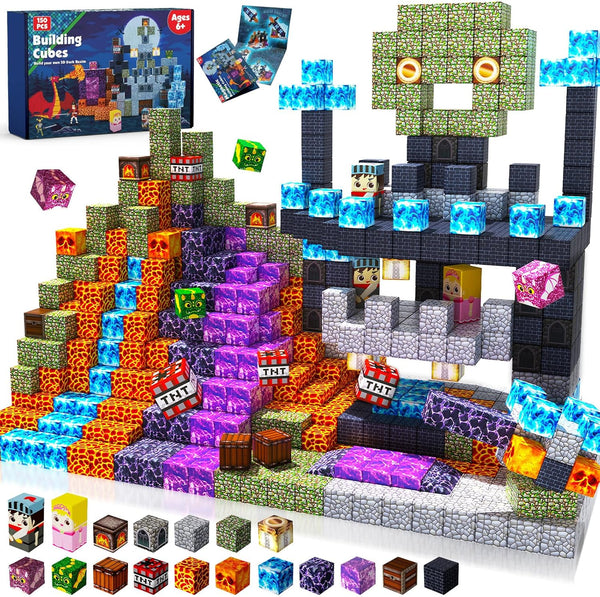 GraceDuck Magnetic Blocks - 150 PCS Build Dark Castle - Magnetic Toys