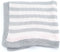 BUBU Knitted Hand Crochet Finished Light Pink Cotton Grey Stripes Baby Blanket