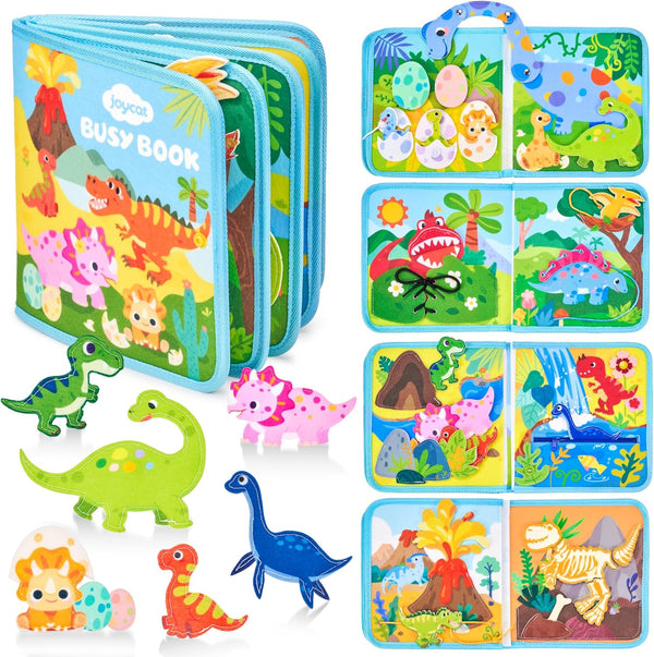 JoyCat Dinosaur Toddler Busy Book, Busy Board for 2 3 4 5
