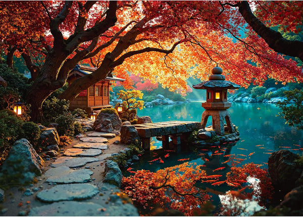 Puzzles for Adults 1000 Pieces, Japanese Fall Kyoto Landscape, Lake Nature 1000