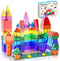 PicassoTiles 60 Piece Set 60pcs Magnet Building Tiles Clear Magnetic 3D Blocks