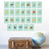 Spanish Alphabet Wall Cards 5x7, Blue Nature, Kid's Room Decor, Nursery Art, Gender Neutral