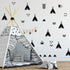 Tents Wall Decals Peel and Stick for Kids, Tribal TeePees Vinyl Stickers for Baby Bedroom Nursery Decor (Black)