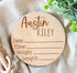 Personalized Newborn Announcement Sign for Hospital - Single Sided - Wooden Birth Announcement Sign - Baby Name