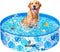 SLOOSH Foldable Dog Kiddie Pool - Portable Hard Plastic Kids Baby Doggie