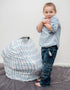 Baby Car Seat & Nursing Cover with Drawstring Carry Bag in Cute Feather Design, 4 in 1 Multi-Use Canopy