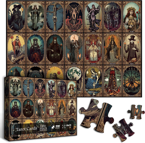 Horror Tarot Cards Puzzles for Adults - 1000 Pieces and up, PICKFORU Halloween Puzzle