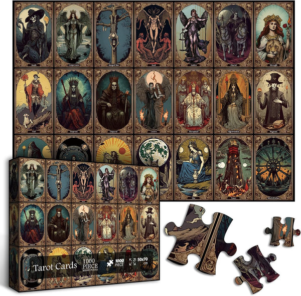 Horror Tarot Cards Puzzles for Adults - 1000 Pieces and up, PICKFORU Halloween Puzzle