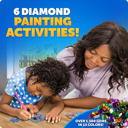6 1500+ 3 3 Blue Marble Ultimate Diamond Painting Kit for Kids Craft Activities with Gems, Make Window Art Pieces
