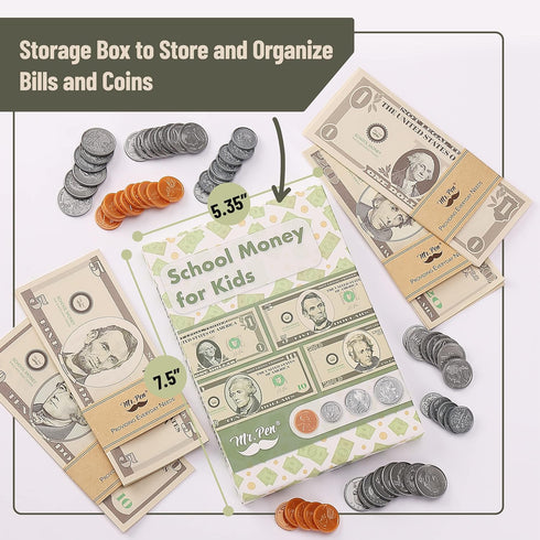 150 Set 3+ Mr. Pen- Play Money for Kids, pcs, Realistic Bills & Coins, Pretend Play Cash for Math Practice, Classroom