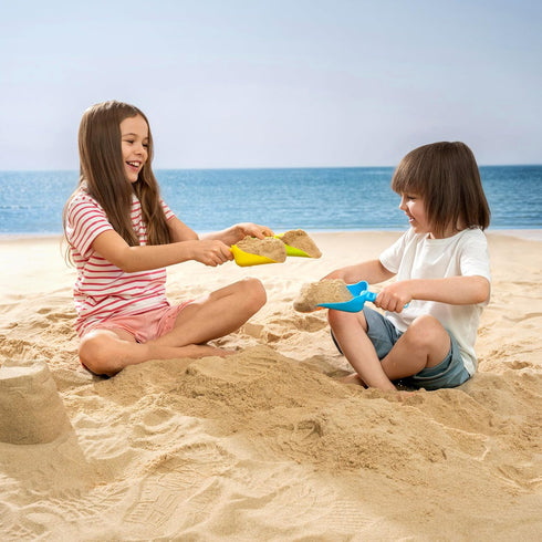 Sloosh Beach Sand Shovels for Kids, 4 Packs Colorful Scoops for Outdoor Digging Play, Heavy Duty Plastic