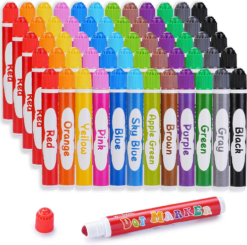 WOSWEL Dot Markers 60 Pack 12 Colors Washable Paint Daubers for Toddlers