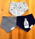JZLPIN 3 Packs Baby Dribble Bib, Toddler Bandana Bib Super Absorbent Cotton Feeding Bibs