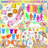 PURPERCAT 360 Set, 120 240 Pcs Easter Prefilled Egg Plastic Eggs with Mini Toys & Stickers Easter Hunt Basket Stuffers