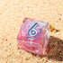 D&D Sharp Edge Polyhedral Dice Mini Planet Dice Handmade Set for Dungeons and Dragons (Cherry Blossom)