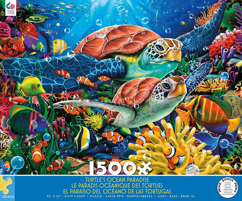 1500 32 24 Inches Piece Turtles Ocean Jigsaw Puzzle - x