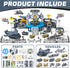 Set 14 Military Airplane Toy, Army Toys Military Base with Vehicles Plane Tank Trucks Helicopter Fighter Jet, Airport