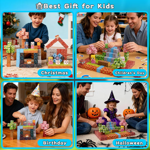 RiteHold 150 0.8in 3 4 5 6 7 8 9 10 Magnetic Building Blocks for Kids Magnet Build Cubes Toys Magnets STEM Montessori