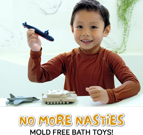 Mold Free Bath Toys for Babies and Toddlers, No Hole Bath Toys, Army Bath Toys no Mold for Tub, Beach, Pool, BPA-Free, Safe, Fun Infant Baby Bath Toys No Holes 0 1-3 6 12 18 Month