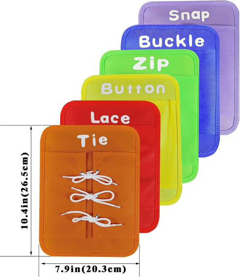 Dress Learning Boards for Preschool, Early Educational Life Skills Learning to Button, Buckle, Zip, Snap, Lace & Tie