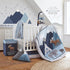 Levtex Baby - Trail Mix Plush Blanket - Appliqued and Embroidered Racoon on Blue Plush - Blue, Black, Grey - Nursery Accessories - Blanket Size: 30 x 40 in. by Levtex Baby